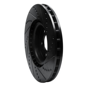 Volvo S60 Brake Rotor (1) - Front Left - R1 Concepts - Drilled & Slotted - Black - `04-`07